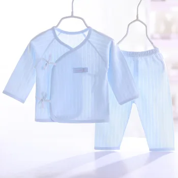 Baby Girl Boy Bombaž Belušno Obleke Komplet Majica+Hlače Poleti Newborn Baby Oblačila Obleko z Dolgimi Rokavi Sleepwear 0M-6M Otroška Oblačila