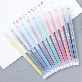 12 Barv Gel Peresa Ponovno Nastavite Kawaii 0,5 mm Candy Barve, Kemični svinčniki Šoli Pisarniški Material Srčkan korejski Tiskovine