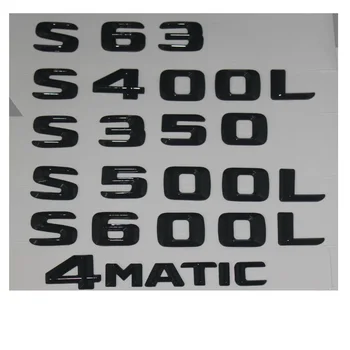 Gloss Black Trunk Črke Število Značko Emblemi za Mercedes Benz S63 AMG S300 S400L S500L S600L S500 S550 4MATIC