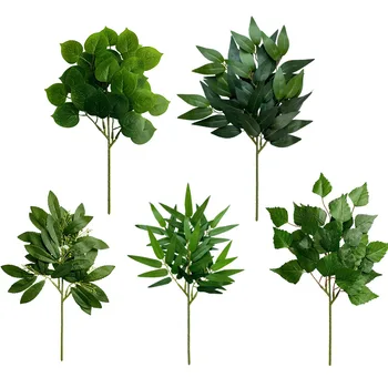 Simulirani Apple Listov Tabela Cvetlični Aranžma Dekoracijo Umetnih Zelenih Rastlin Eucalyptus Listi Ponaredek Rastlin