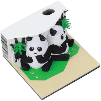 3D Desk Note Pad 190 Strani, Ustvarjalne Panda Memo Pad Trganje-Stran DIY Memo Pad Papir Carving Umetnosti za Domačo Pisarno Namizno Dekoracijo