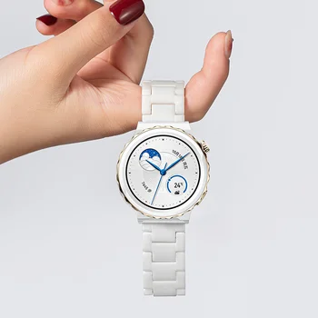 Bele ženske gledajo band za Samsung Galaxy Watch 3 41mm 4 Prestavi Šport Prestavi S2 Classic/Active2 40 44 20 mm keramični watch trak