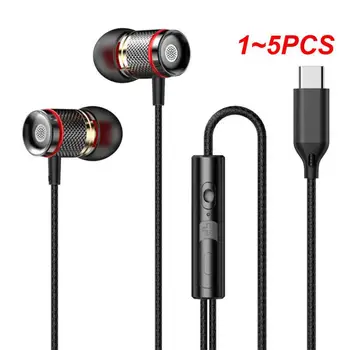 1~5PCS Žične Slušalke DAC Tip-C 3.5 mm Slušalke 9D Bas Stereo Čepkov V Uho, Prostoročno, Slušalke Za S10 S20
