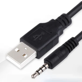 100 kozarcev Črno Bel 3.5 mm Aux Audio Jack Vtič za USB 2.0 Moški Napolnite Priključek Kabel Adapter Kabel