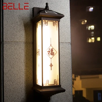 BELLE na Prostem Sončne Stene Lučka Ustvarjalnost Kitajski Rov Svetlobe LED Vodotesen IP65 za notranje Dvorišče Vile Verandi