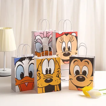Disney Mickey Miške Minnie Temo Rojstni dan Dobave Darilo vrečko Otroci Dekle Rojstni dan Dekoracijo papir Baby Tuš darilne Vrečke