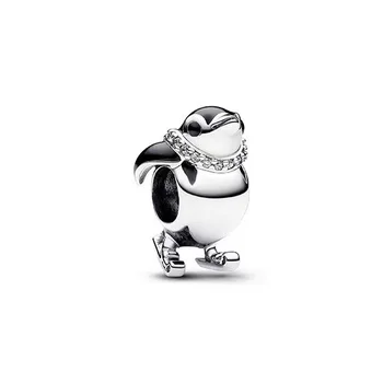 Sterling srebro S925 Dora DIY srebrne kroglice srebrne beaded pingvin noge obesek
