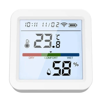 Wifi Vlažnosti, Senzor Temperaturo, Senzor Za Osvetlitev Zaslona Aplikacije Za Nadzor Temperature Alarm Senzor Z Uro Funkcijo Za Dom