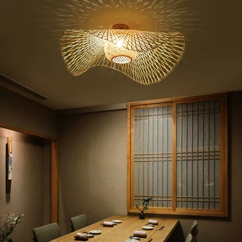 Bambus Stropne Svetilke Azija Slog Bambusa Stropne Luči Visi Razsvetljavo Stropne Luči Za Hotel Projektov Kavarna Dnevna Soba