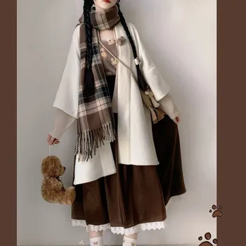 2023 Zgodaj Jeseni Pesem Narejena Srčkan Changganji Izboljšanje Dnevno Hanfu Dress Vintage Literarni Midi Obleko Obleko