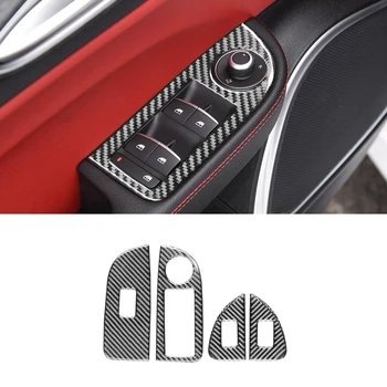 Za Alfa Romeo Giulia 2015-2023 Ogljikovih Vlaken Avtomobilska Vrata, Okna Nadzor Stikala Kritje Trim Nalepke, Dodatki