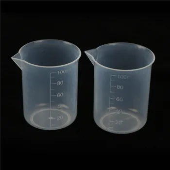 2Pcs 100 ml Plastične Gtk Jasno, Visoka temperaturna obstojnost Borosilicate Nizko Obliki Gtk Laboratorij učnimi pripomočki