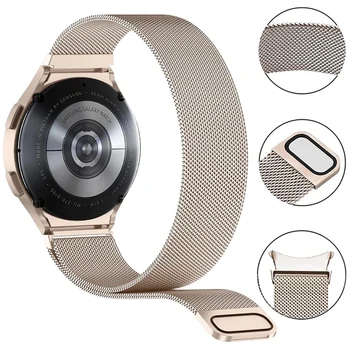 Magnetne Zanke Traku Za Samsung Galaxy watch 4 5 6 44 mm 40 mm 6 Classic 43mm 47mm 5Pro 45mm 4Classic 42mm 46mm Brez Vrzeli Metal Band