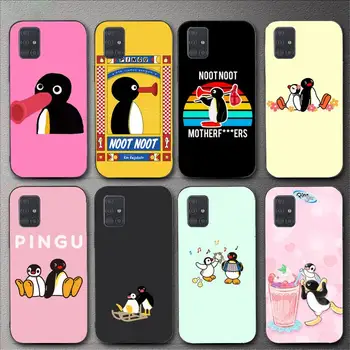 Pingu Pingvin Risanka Primeru Telefon Za Samsung Galaxy S10 S20 S21 Note10 20Plus Shell Ultra