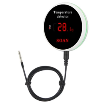 Tuya Pametnega Doma Wifi Temperaturni Senzor Žice Digitalni Smartlife Termometer Soba Vodni Bazen Termostat Alarm EU Plug