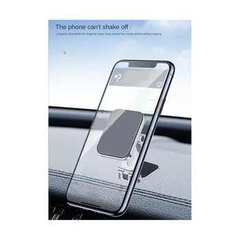 360° Obračanje Zložljive Magnetna Avto Nosilec za Telefon, Mobilni Telefon Gori Stojalo GPS Podporo za Zlitine Imetniki Magnet,Silver
