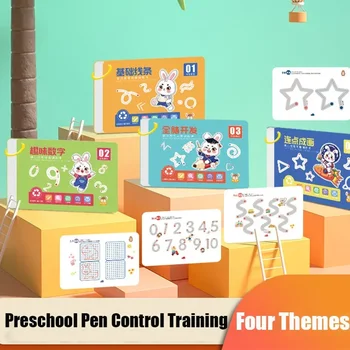 Čarobni Sledenje Delovni Zvezek Montessori Usposabljanja Knjige Za Večkratno Uporabo Magic Prakse Pisanja Otrok 0-6 Let Knjig
