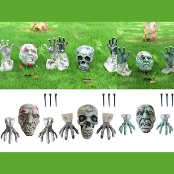 Halloween Realne Okostje Deležev Okraski Groundbreakers Skull Glave Lobanje Roke s Količki Black Crack Okostje Dekoracijo