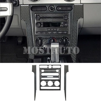Za Ford Mustang Mehko Ogljikovih Vlaken Notranje zadeve Centralni Konzoli Plošča Pokrov Trim 2005-2009 6pcs （2 Barva）