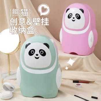 Risanka Panda Škatla Za Shranjevanje Kopalnica Wall-Mounted Kozmetika Škatla Za Shranjevanje Perforacija-Brezplačno Toaletni Izdelki Za Nego Kože Rok