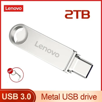 Lenovo 2TB USB Flash Drive 2 V 1 Visoke Hitrosti Pendrive 128GB 256GB 512GB 1TB USB 3.0 Tip-c Nepremočljiva OTG Pen Drive Za Ps4
