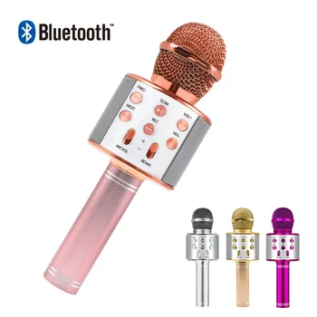 Bluetooth Karaoke Mikrofon Brezžični Mikrofon Professiona Zvočnik Ročni Microfone Igralec Petje Diktafon na prostem