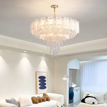 Stekla lestenec sodobnih luksuznih dnevna soba led viseče luči stalnica doma dekoracijo jedilnico, spalnica kristalno svetilko z žarnico