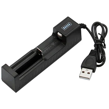 USB Polnilec za Baterije Inteligentni Plastičnih 3,7 V-4,2 V / 500 MA Black 5 V/1A Za Litijeve Baterije Z LED Indikator