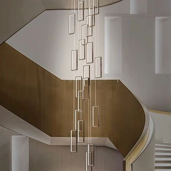 Moderne Stopnice lestenec, Nordijska luč razkošje preprostega Stropne svetilke, viseče luči led lestenci za dnevni sobi notranje svetlobe