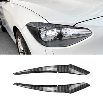 Glossy black/Carbon videz Avtomobila Prednji Smerniki Obrvi Veke Nalepke Za BMW Serije 1 F20 F21 2011-2014
