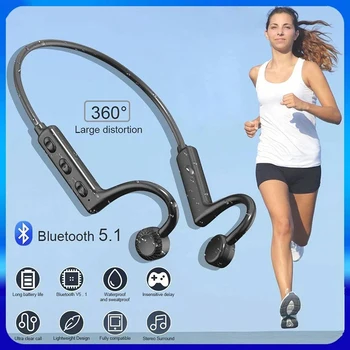 KS19 Brezžična tehnologija Bluetooth Kosti Izvajanje Slušalke TWS Šport Bluetooth Neckband Slušalke, slušne aparate, Slušalke za Prostoročno uporabo Z Mic