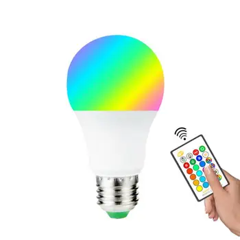 1~5PCS LED Svetilka 3W 5W 10W 15W E27 RGB LED Žarnice Zatemniti Ampul LED Smart Luči Za Dom Počitnice Dekoracijo Z Daljinskim upravljalnikom