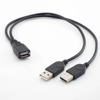 USB 2.0 A Moški Dvojni Ženski Splitter DC Napajalni Kabel Podaljšek Super Hitro Sinhronizacijo Podatkov Polnjenje Za U Diski