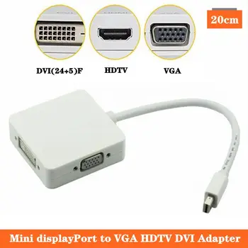 Mini DisplayPort Mini DP Strele Na VGA HDMI je združljiv DVI Ženski Adapter Kabel