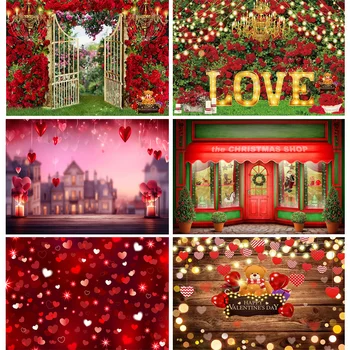 ZHISUXI Romantično Valentinovo Fotografiranje Kulise Rekviziti Rdeče Rose Poroko Ljubezen Srca Steno Foto Studio Ozadju VS-81