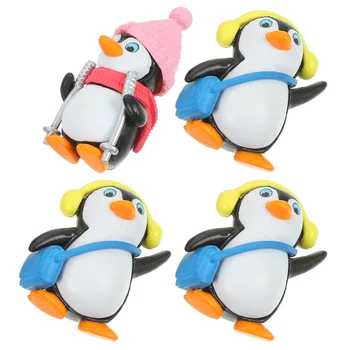 4Pcs Pingvin Številke Torto Okras Risanka Peko Torte Toppers, Božični Dekor