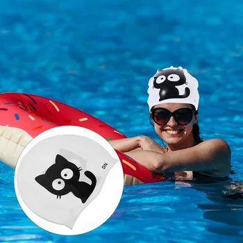 Plavanje silikonski Praktično Nepremočljiva Plavati Bazen Swim za Ženske, Moške Odrasle (Mačka Vzorec)