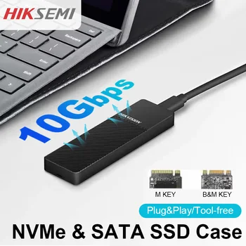 HIKSEMI M. 2 NVME/SATA SSD Ohišje Alluminio Adapter USB C 3.1 Gen2 10Gbps NVME 6Gbps SATA PCIe M Tipka-(B+M) Supporto UASP Primeru