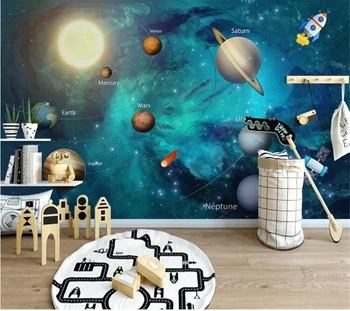 wellyu ozadje po Meri de papel parede Ročno sestavljen prostor vesolja otroški sobi ozadju stensko slikarstvo