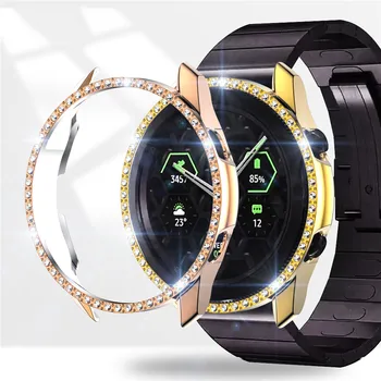 Modni Diamant PC Gledanje Electroplated Zaščitna Primeru Odbijača Pokrovček za Samsung Galaxy Watch 3 41MM 45MM Watch Dodatki
