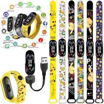 Pokémon Pikachu Smart Watch Šport Elektronski Srčnega Tlaka Pedometer Zapestnica Za Ponovno Polnjenje Otroško Anime Znakov Darilo