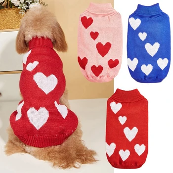 Valentinovo Pet Oblačila Pozimi Toplo Pes Plašč Mačka Pulover za Majhne, Srednje Pse Chihuahua Bulldogs Kuža Ljubimec Kostum