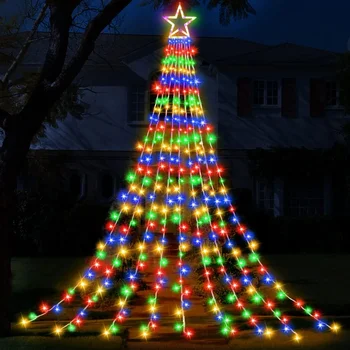 9X3.5M Božič Slap Svetlobe 350 LED Nepremočljiva Božično Drevo Ledenica Svetlobe Star Pokrivalo Vila Lučka za Počitnice Stranka Dekor