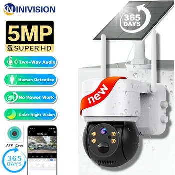 5MP Brezžični Zunanji Video 2K WiFi Sončne Kamera za Nadzor Doma Security Zaščita Baterije Dolgo Pripravljenosti Mini ICsee AI Človekovih
