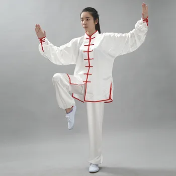 Kitajski Wushu Oblačila Kung Fu Kostume TaiChi Obleke Starejših Zjutraj Vaja Oblačila Dolgimi Rokavi, Unisex Uspešnosti Uniforme