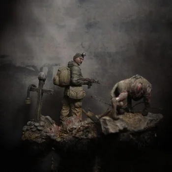 1/32 stari bojevnik častnik stojalo Smolo slika Model kompleti Miniaturni gk Unassembly Unpainted
