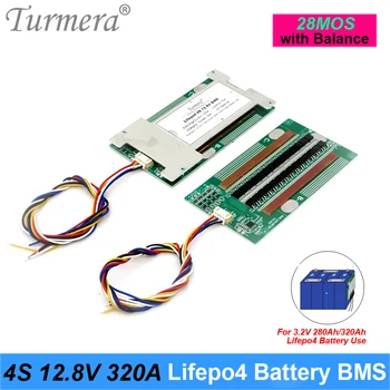 Turmera 4S 12.8 V 320A Bilance Lifepo4 Baterije BMS Bilance Zaščitene Odbor za 3.2 V 100Ah 200Ah 280Ah 320Ah Lifepo4 Baterije Uporabljajte