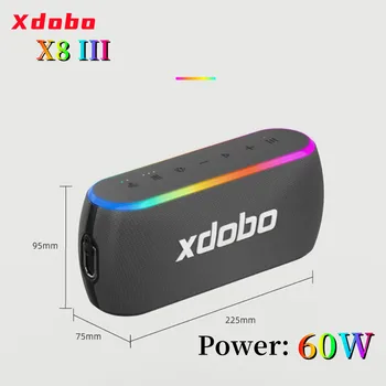 XDobo X8III 60 W Zunanji Prenosni Bluetooth Brezžični Zvočnik Steber RGB Bass Zvočnikov 360 Stereo TWS Zvočnik Caixa De Som
