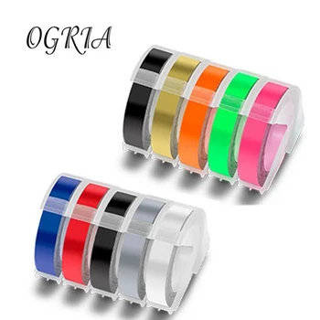 OGRIA 5 PK Oznaka Maker Združljiv za 3D Dymo Oznaka Kasete Multicolor 9 mm Trak za Tiskalnik Motex E101 1610 Oznaka Pralni Trakovi