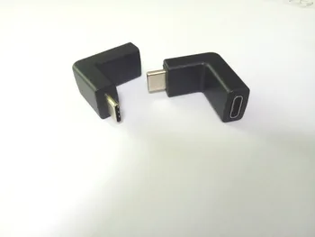 400pcs Komolec pravim Kotom USB-C USB 3.1 Tip C Moški Ženski Podaljšanje adapter Nova